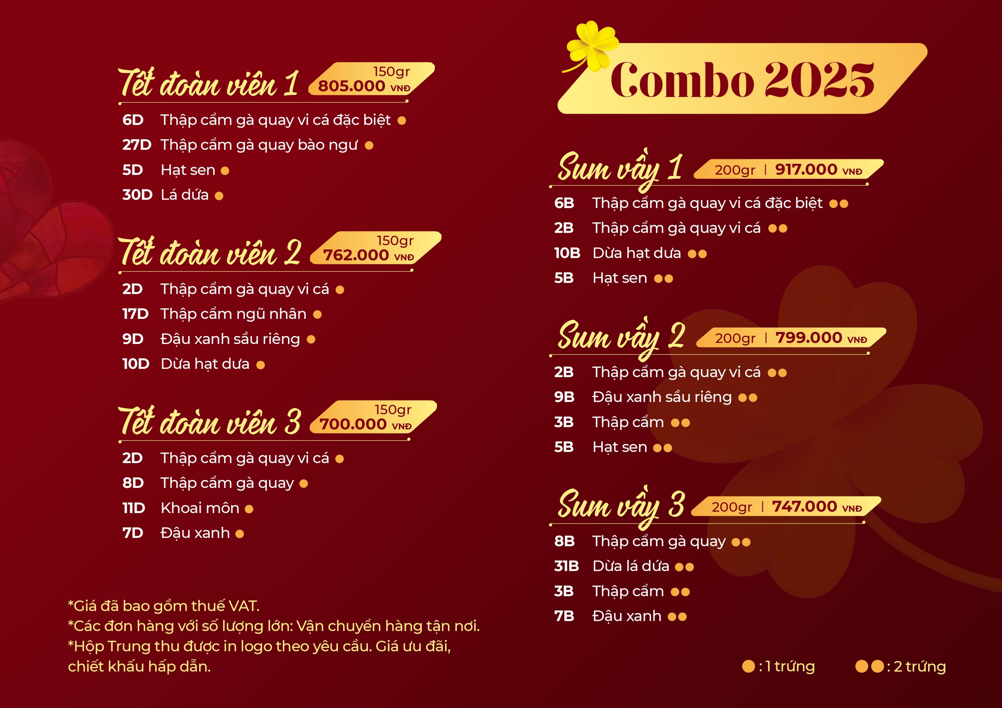 Bánh trung thu GIVRAL GIVRAL 2025 - chiết khấu cao bảng giá combo
