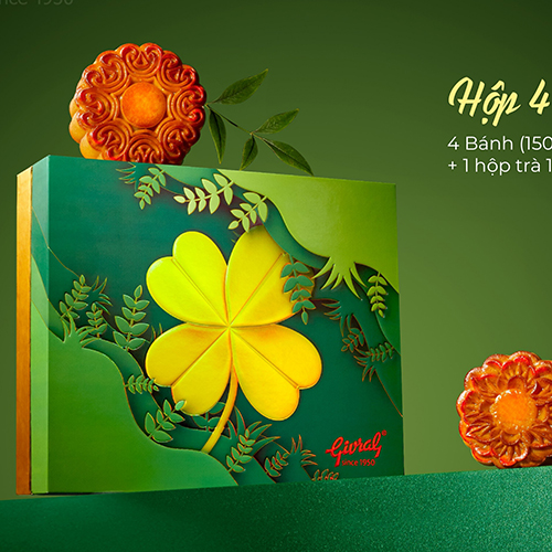 Hộp 4 bánh nhỏ - Bánh trung thu GIVRAL GIVRAL 2025 - chiết khấu cao TP HCM