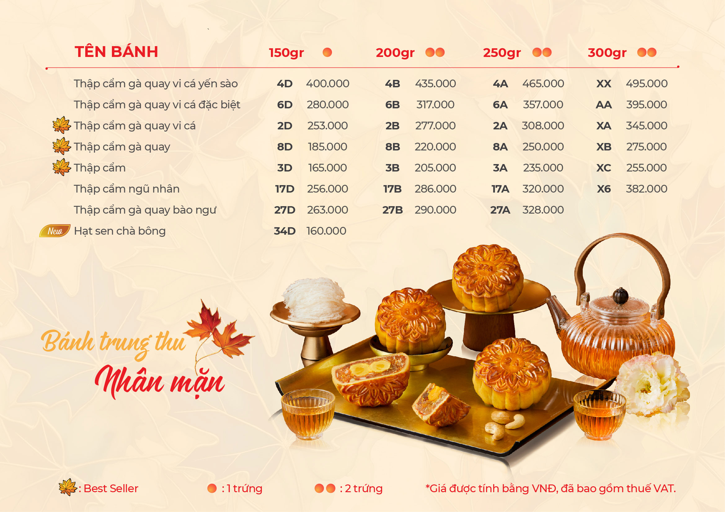 Bánh trung thu GIVRAL GIVRAL 2026 - chiết khấu cao bảng giá nhân mặn