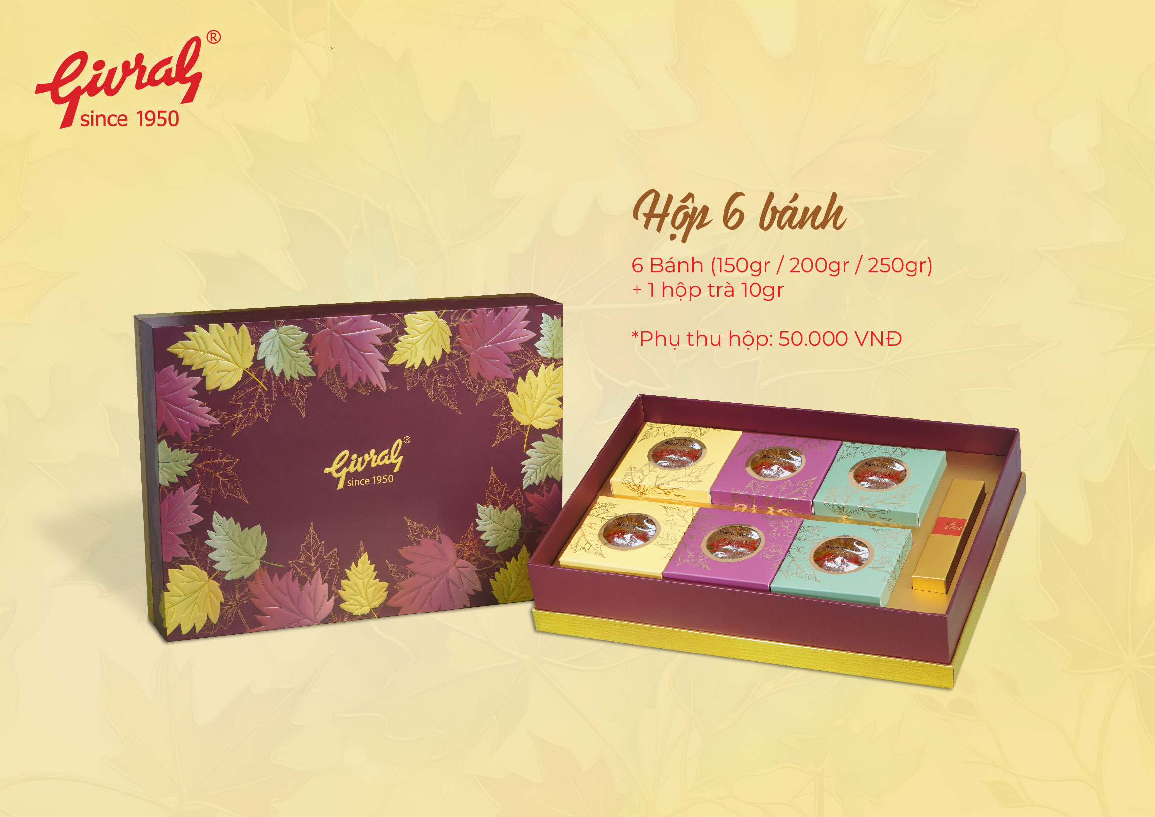 Hộp 6 bánh - Bánh trung thu GIVRAL GIVRAL 2026 - chiết khấu cao TP HCM